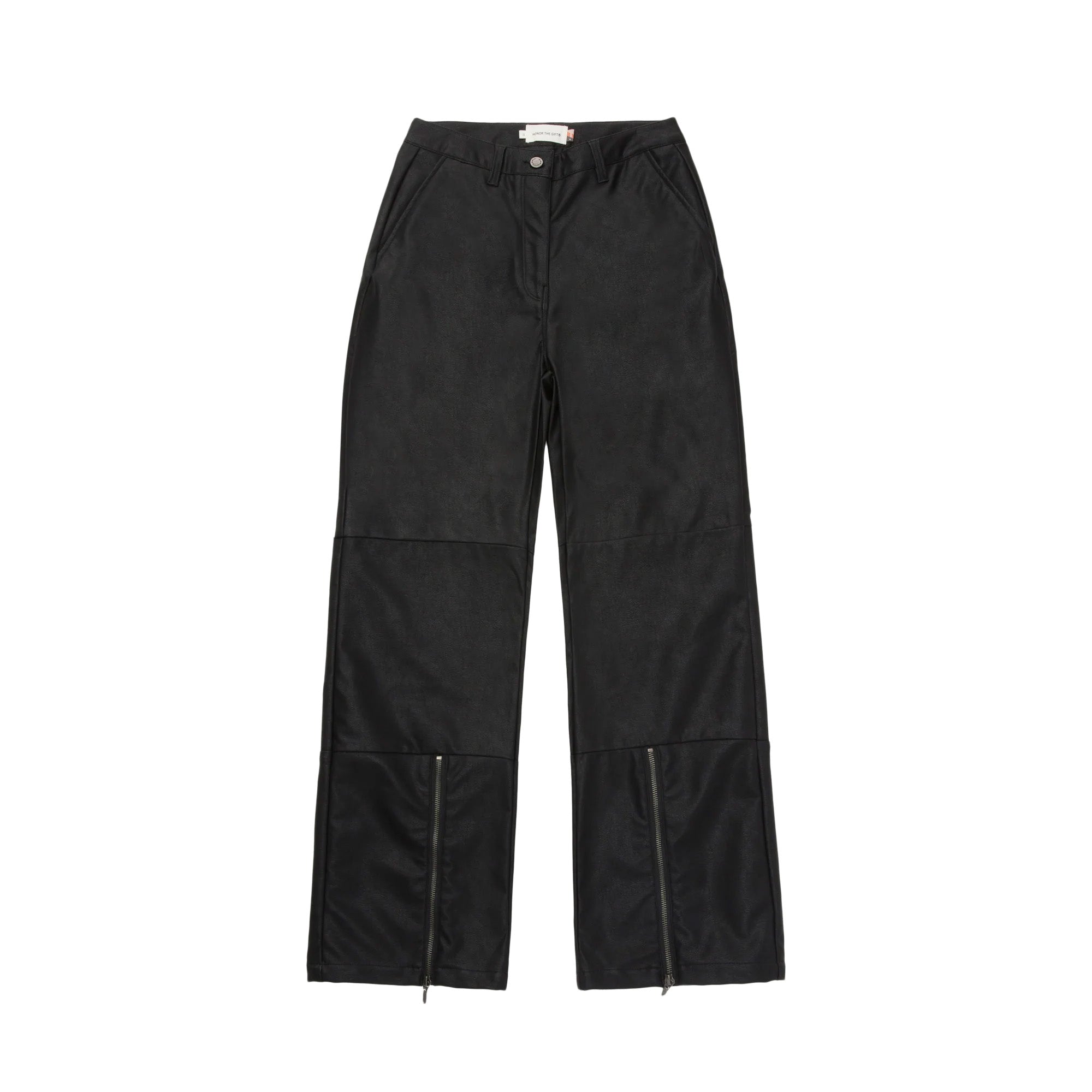 Womens Honor The Gift Pleather Zipper Pant 'Black'