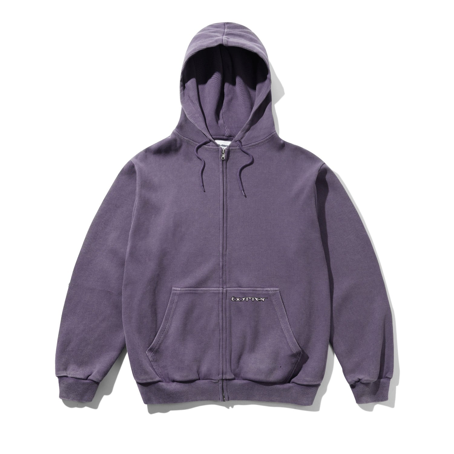 Butter Goods Waffle Zip-Thru Hood 'Urchin Overdye'