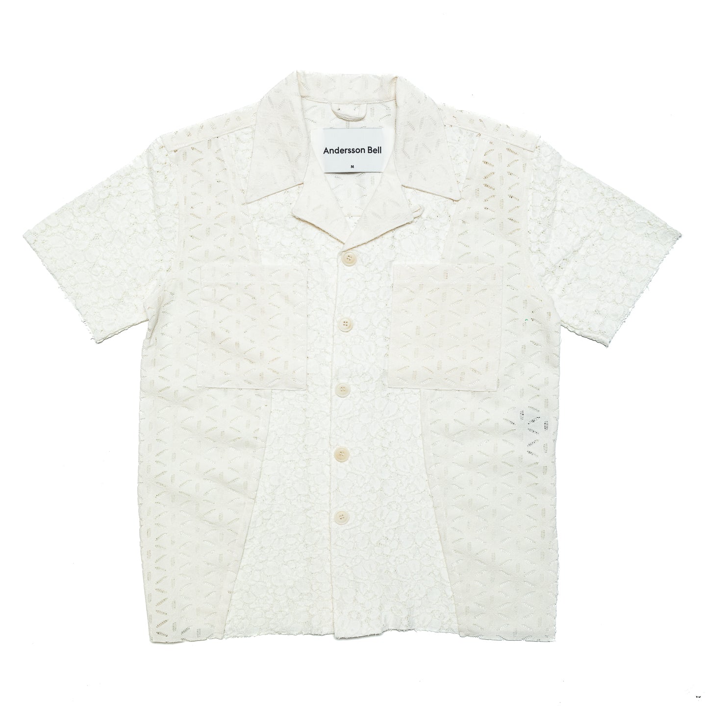 Andersson Bell Half Sheer Flower Lace Shirt 'Ecru'