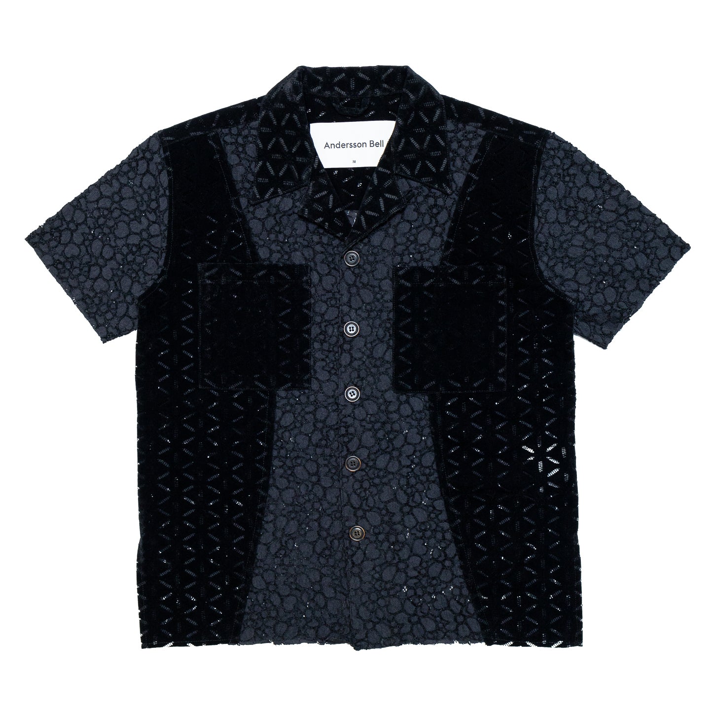 Andersson Bell Half Sheer Flower Lace Shirt 'Black'