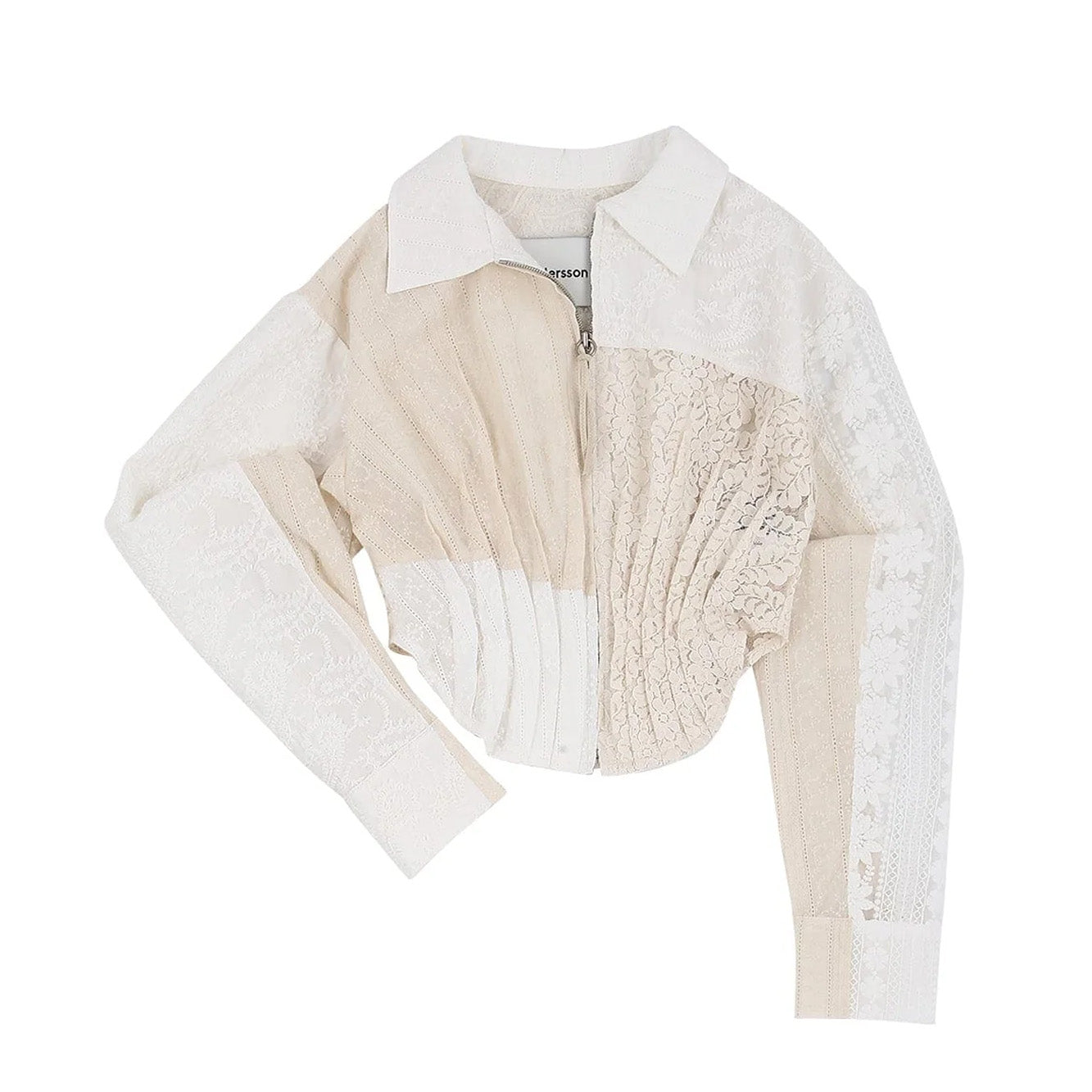 Womens Andersson Bell Alba Patchwork Lace Shirt 'Off-White'