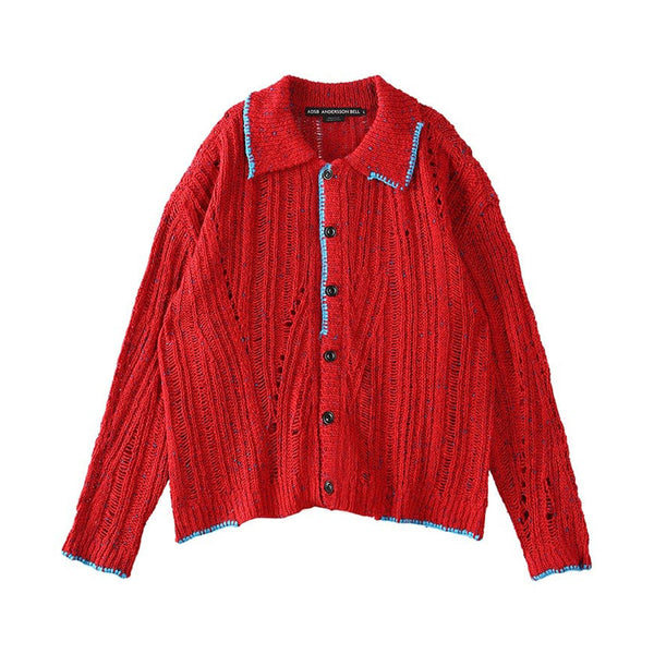 Beige open-knit shirt - men