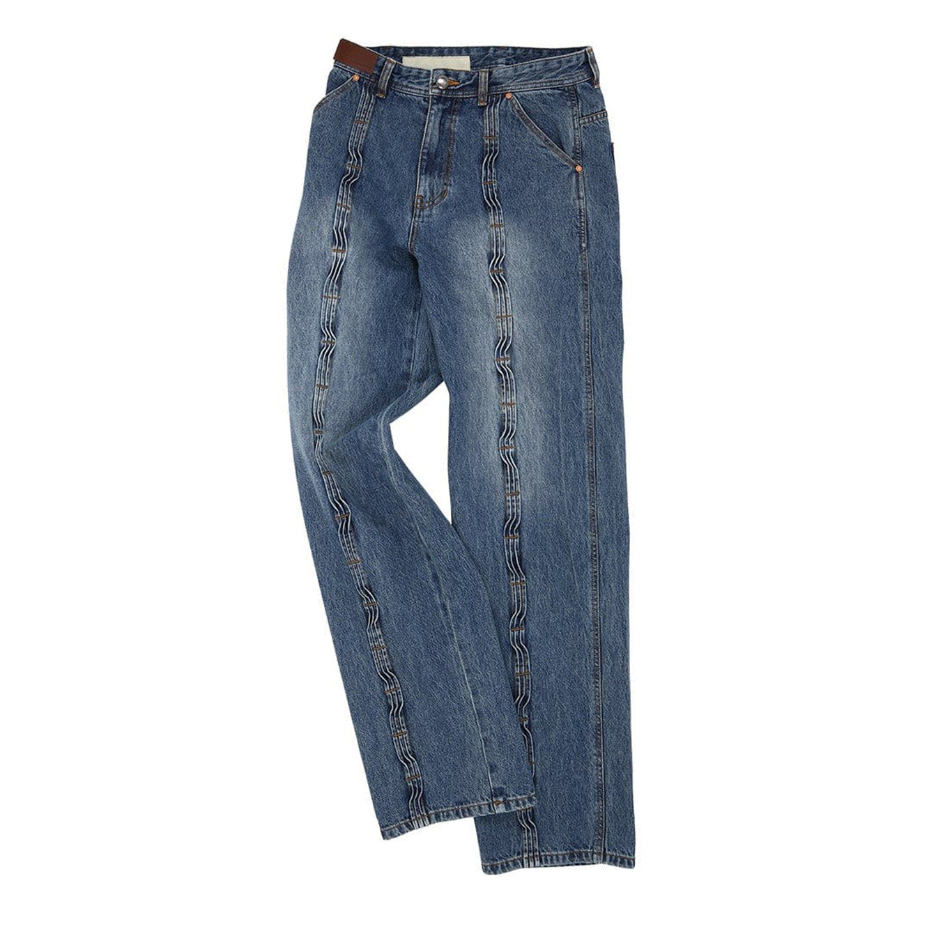 Andersson Bell Wave Wide Leg Jeans 'Washed Blue'