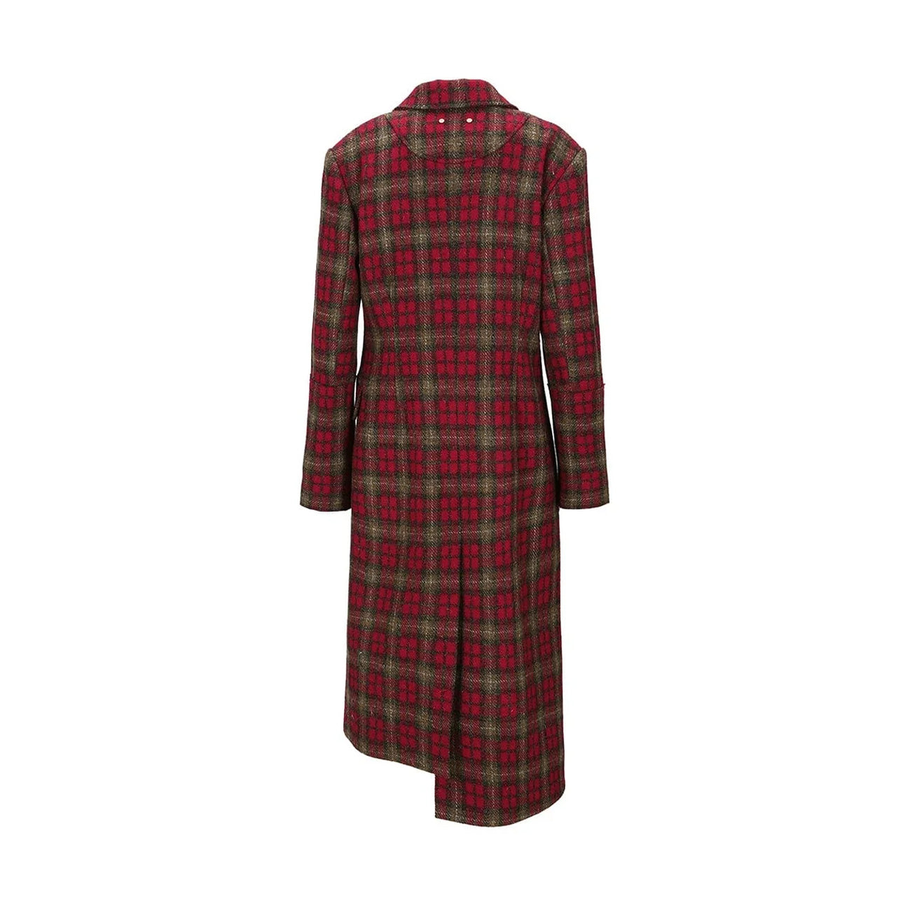 Andersson Bell (WOMEN) Enya Check Asymmetric Coat 'Red'