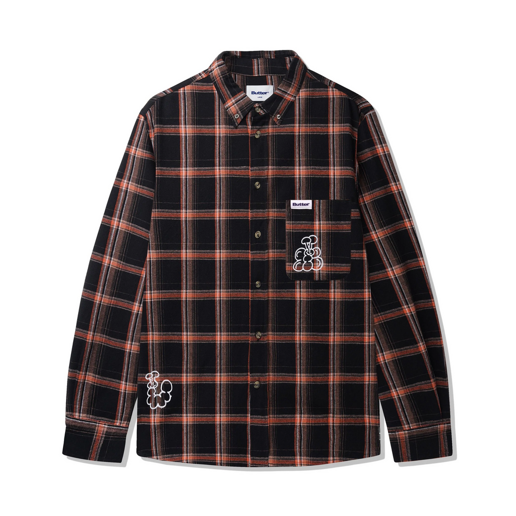 【100％正規品】BUTTER GOODS Bugs Flannel Shirt Butter Goods Bugs Flannel Shirt 'Black'