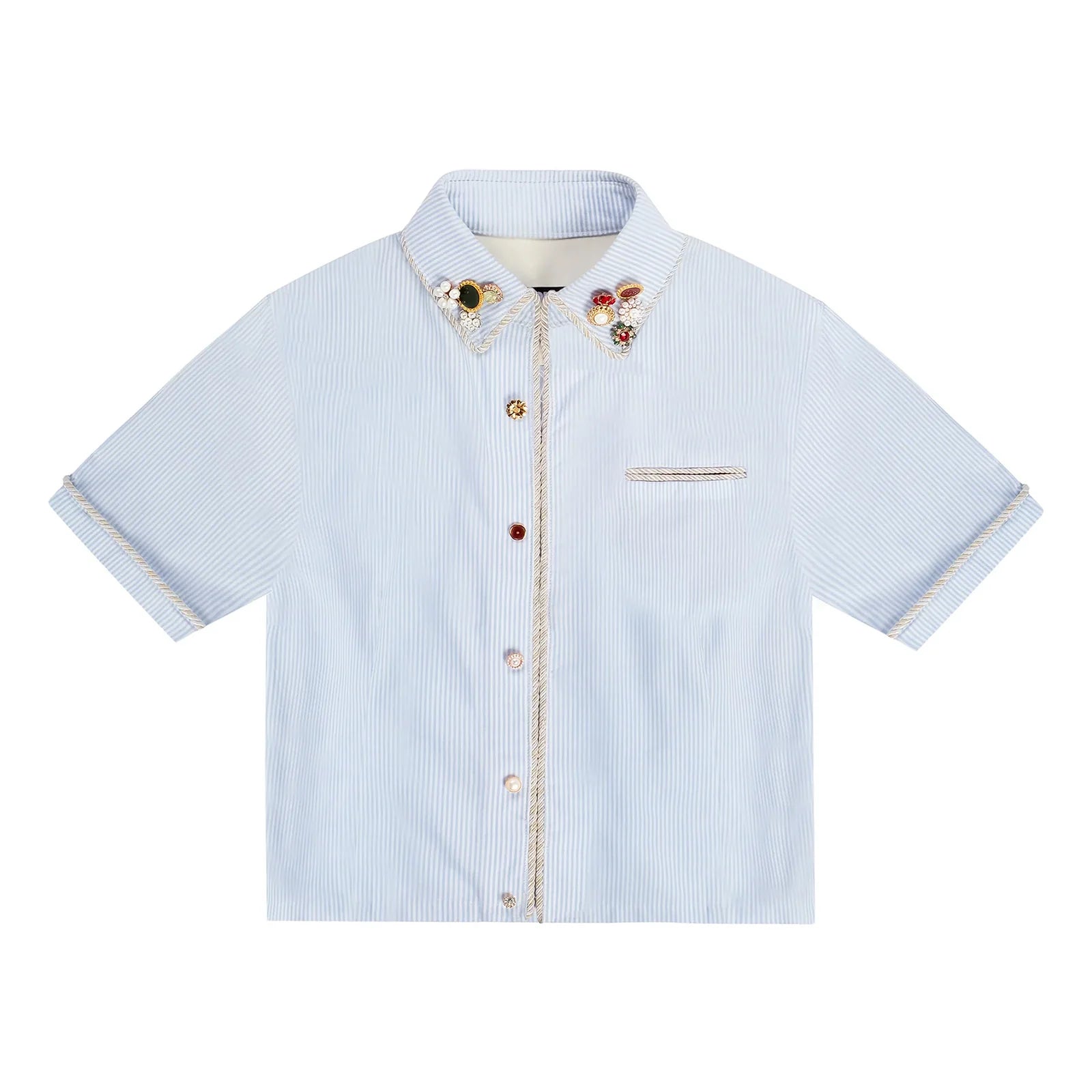 Kody Phillips Embellished S/S Lasso Shirt 'Blue'