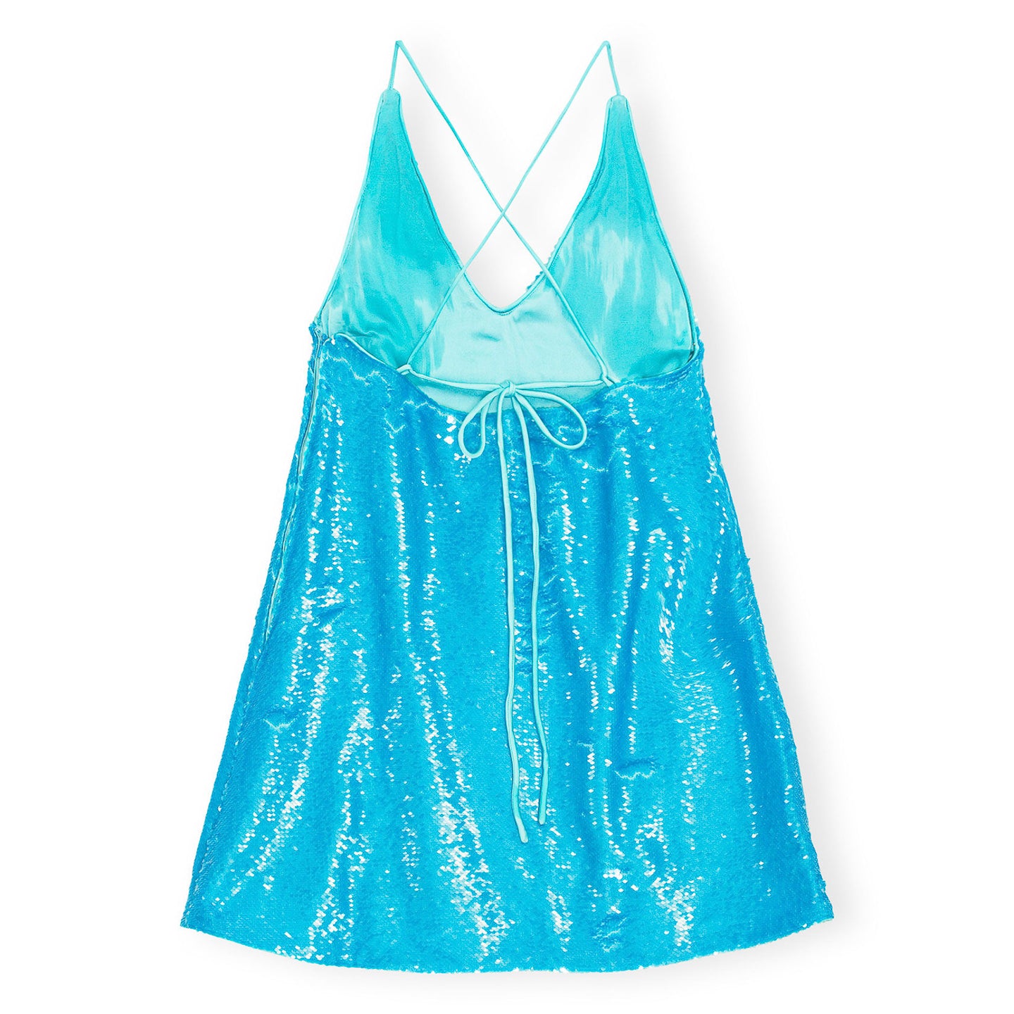 Ganni Sequins Strap Mini Dress 'Blue'