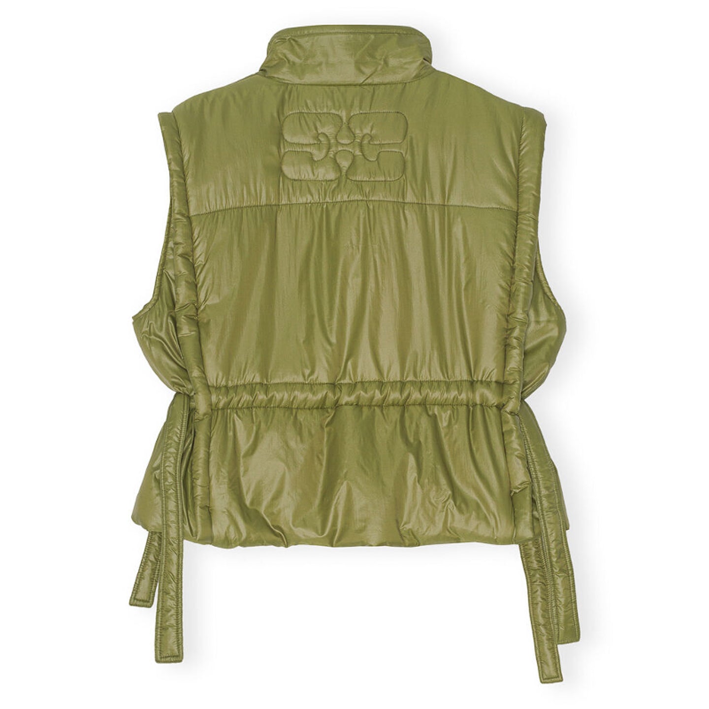 Ganni Shiny Quilt Vest 'Spaghnum'