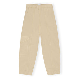 
                  
                    Load image into Gallery viewer, Ganni Washed Cotton Canvas Elasticated Curve Pants &amp;#39;Pale Khaki&amp;#39;
                  
                