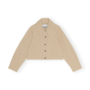
                  
                    Load image into Gallery viewer, Ganni Heavy Twill Short Jacket &amp;#39;Khaki&amp;#39;
                  
                