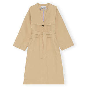 
                  
                    Load image into Gallery viewer, Ganni Heavy Twill Oversized Trench Coat &amp;#39;Khaki&amp;#39;
                  
                