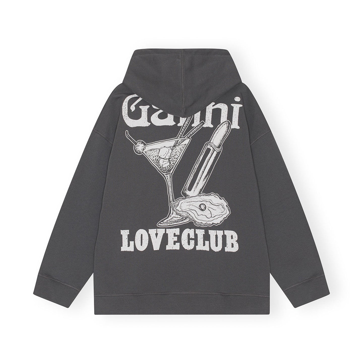 Ganni Isoli Oversized Loveclub Hoodie 'Volcanic Ash'