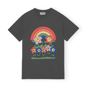 
                  
                    Load image into Gallery viewer, Ganni Basic Rainbow Relaxed T-Shirt &amp;#39;Volcanic Ash&amp;#39;
                  
                