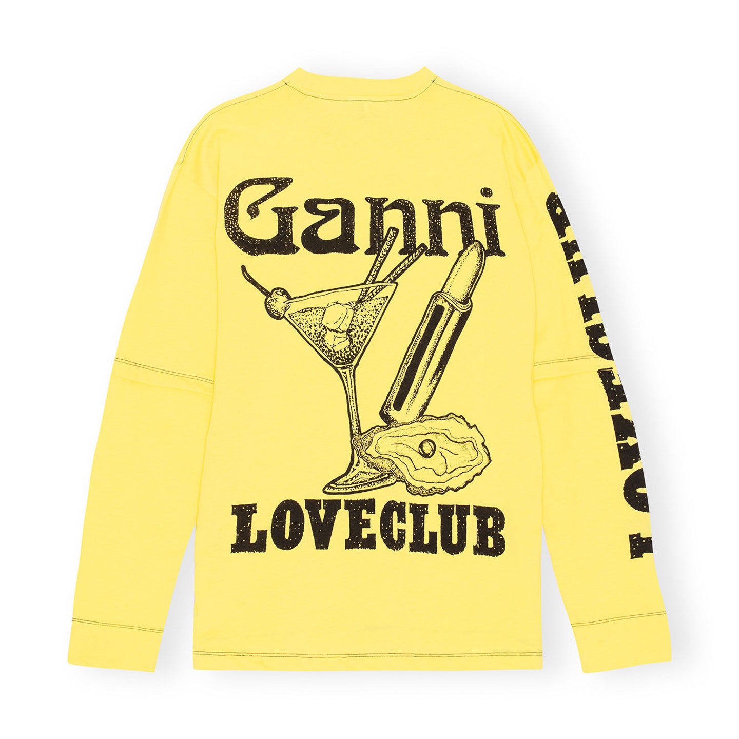Ganni Layered Long Sleeve T Shirt 'Yellow'
