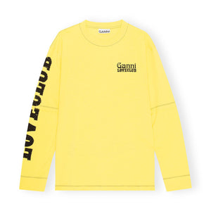 
                  
                    Load image into Gallery viewer, Ganni Layered Long Sleeve T-Shirt &amp;#39;Yellow&amp;#39;
                  
                