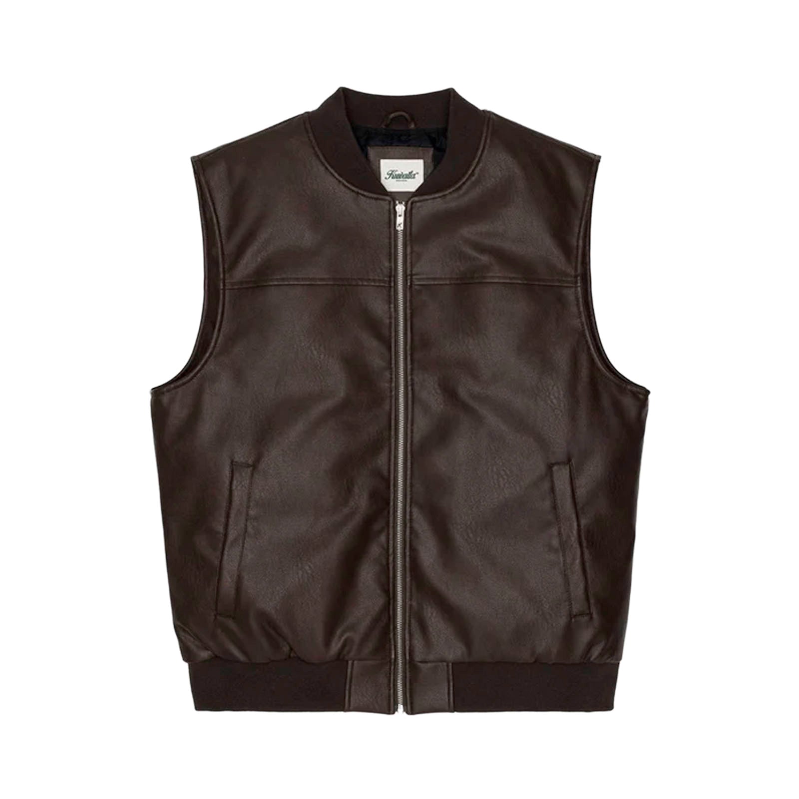 Kuwalla Tee Vegan Leather Vest 'Brown'