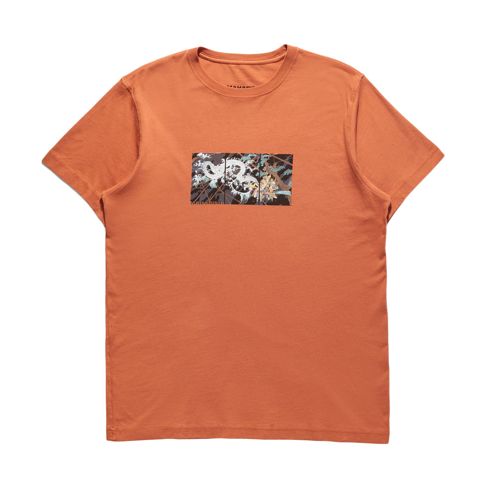 Maharishi Triptych Water Dragon T- Shirt  'Rust'