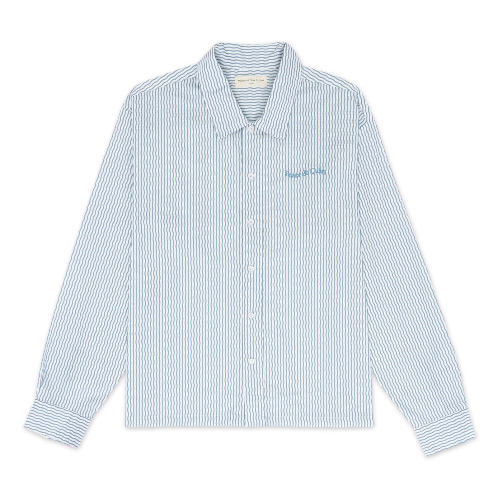 Museum Of Peace And Quiet Wordmark Poplin Button-Up 'Baby Blue'