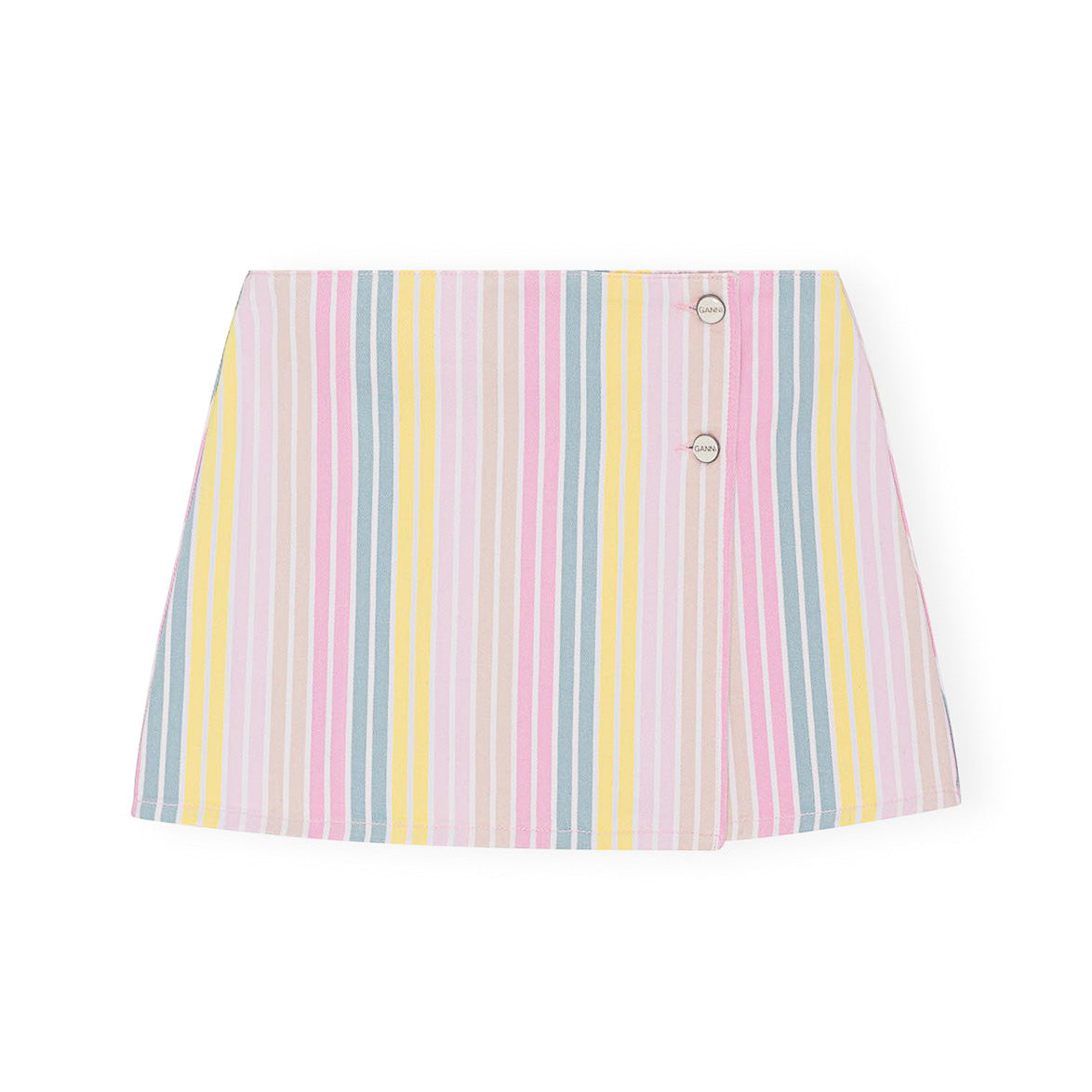 Ganni Stripe Denim Mini Skirt 'Multi'