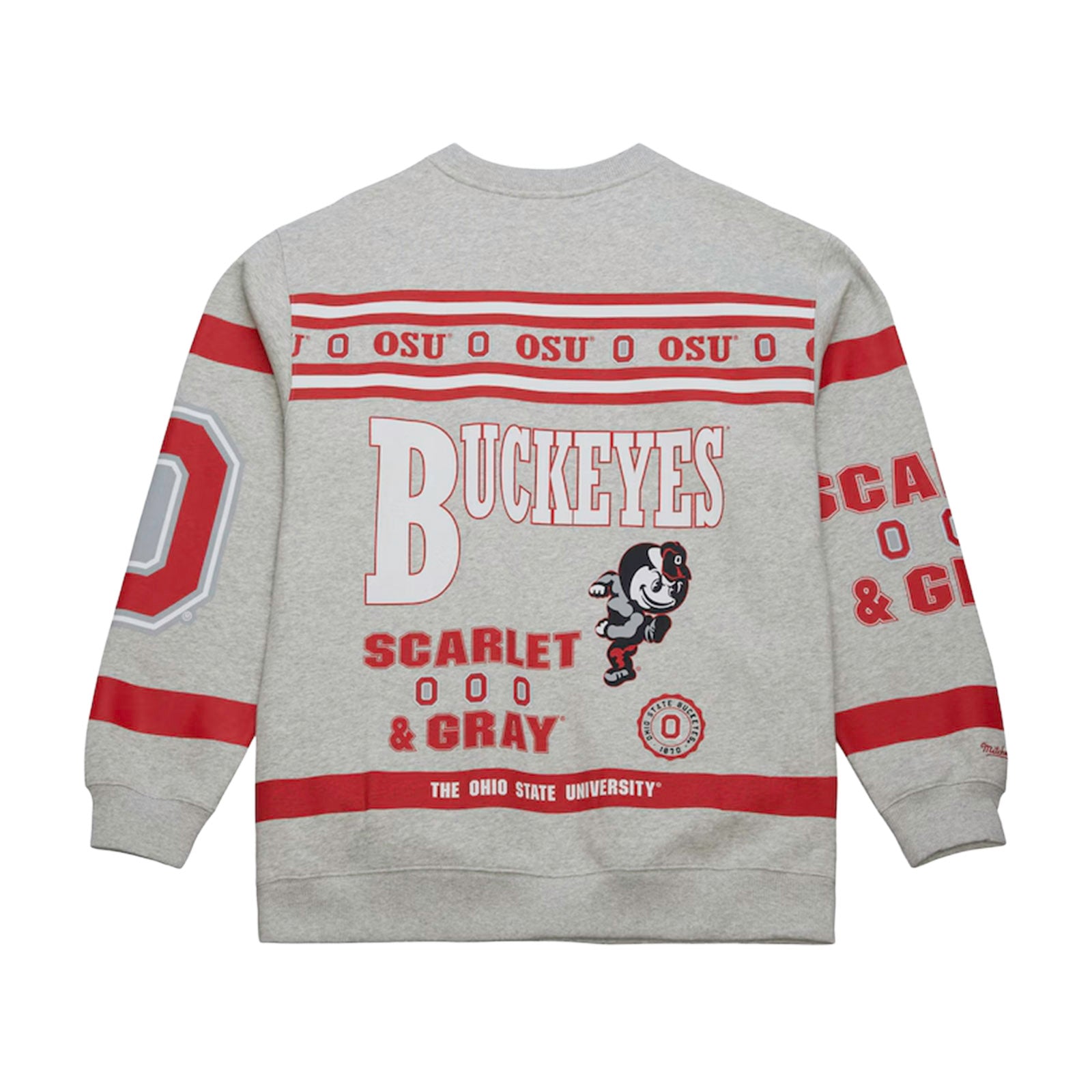 Mitchell & Ness NCAA All Over Print Crewneck Ohio State Buckeyes