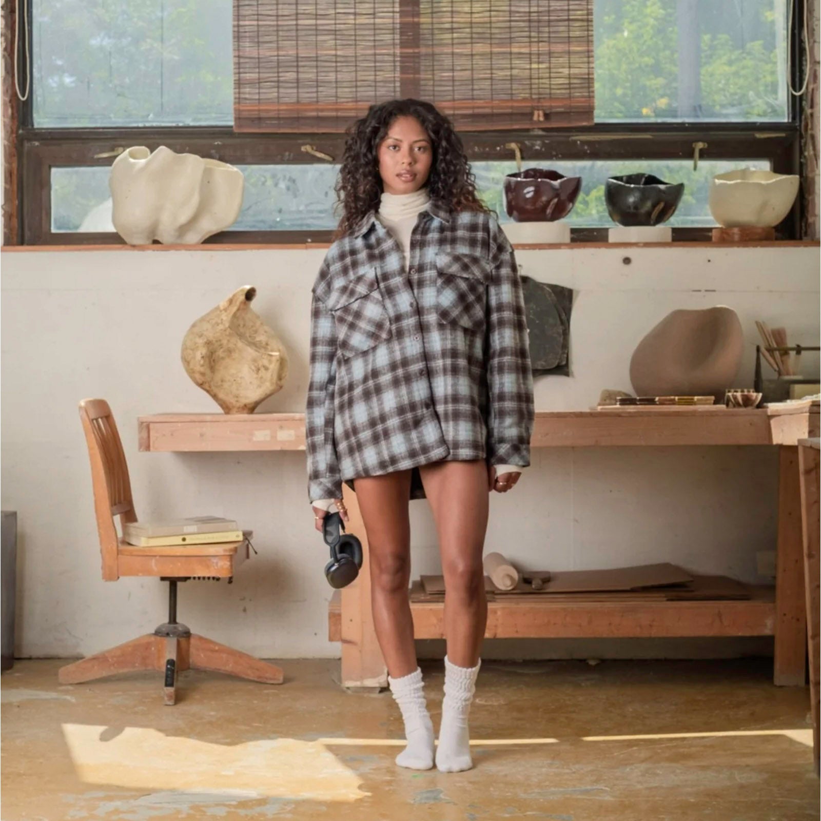 Kuwalla Tee Emory Quilted Jacket 'Blue Plaid'