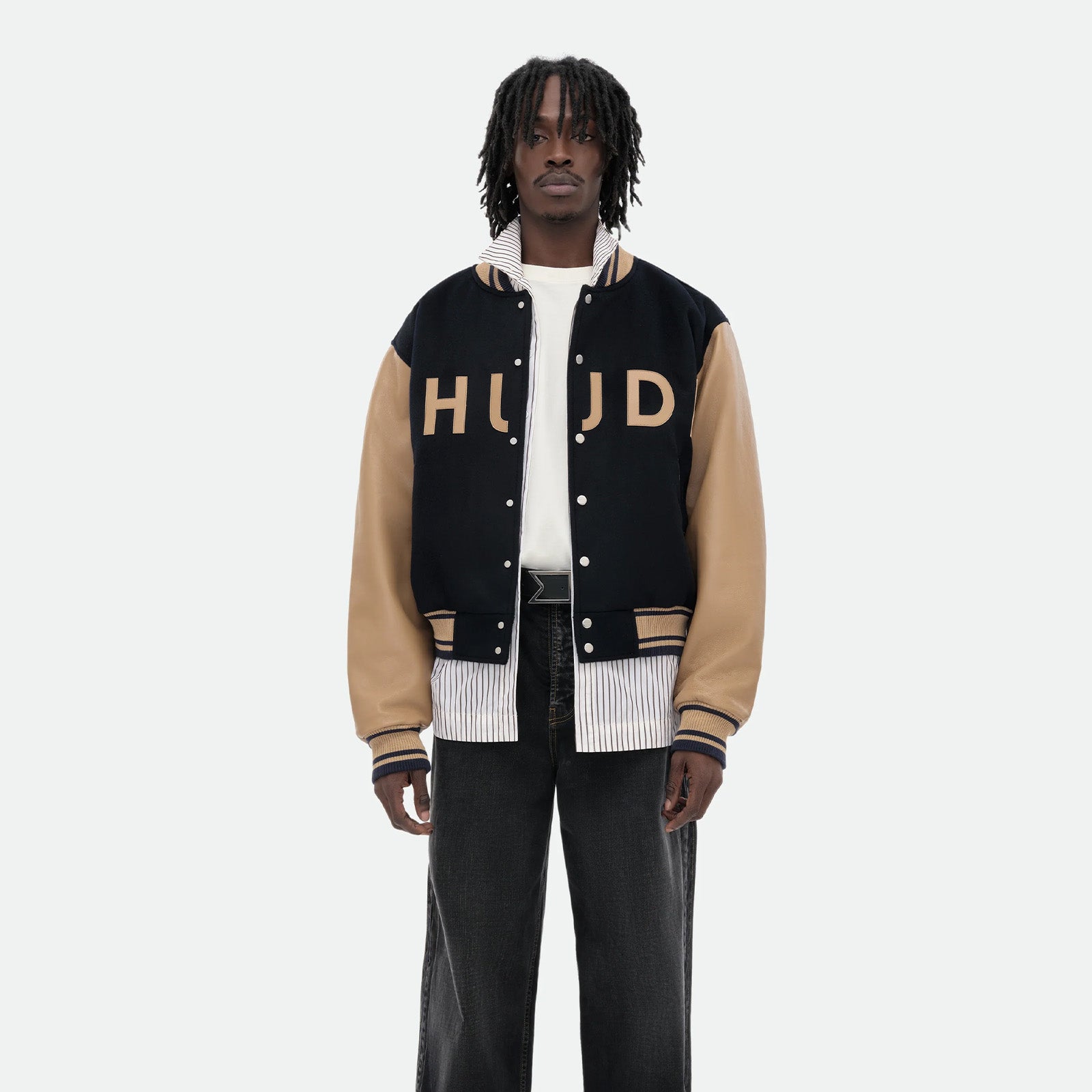 Rhude Logo Varsity Jacket 'Navy/camel'