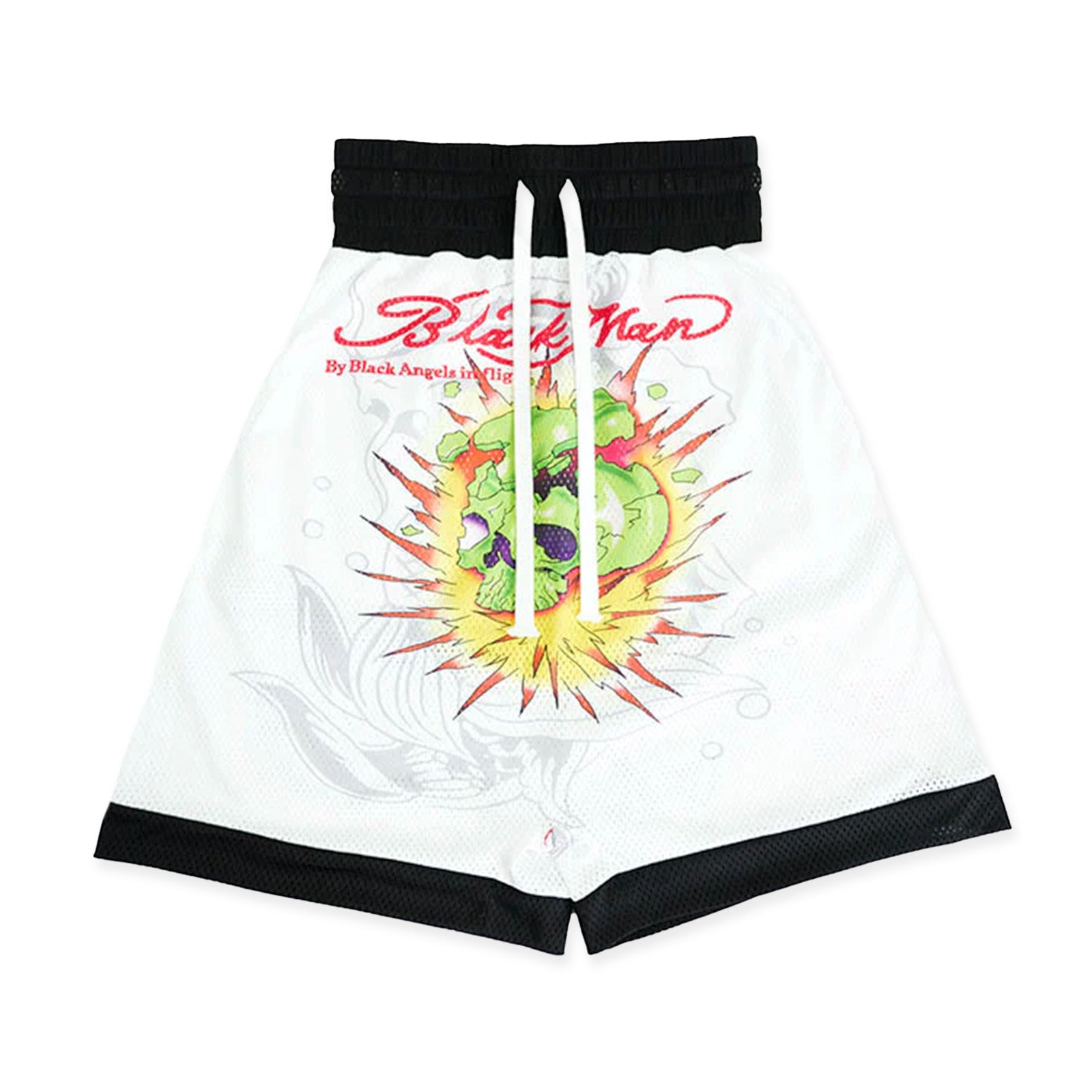 Black Angels In Flight Pangea Where Is Africa Boxing Shorts 'White'