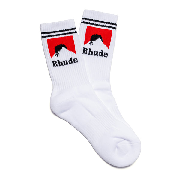 【関税込み】Rhude ホワイト Moonlight ソックス Rhude Moonlight Sock 'White/Black/Red'