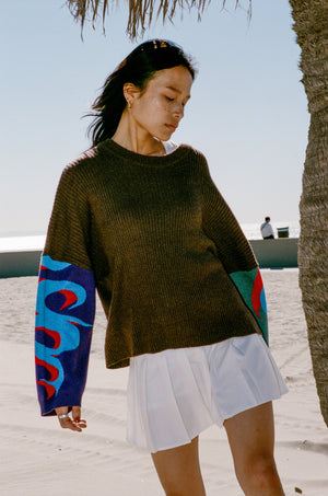 
                  
                    Load image into Gallery viewer, Jungles JUNGLES Tribal Knit Sweater &amp;#39;Brown&amp;#39;
                  
                