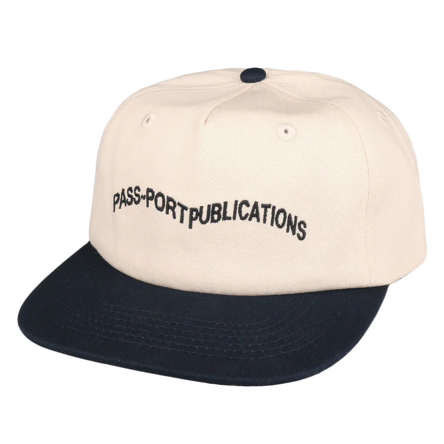 Passport Publish 5 Panel Hat 'White/Navy'