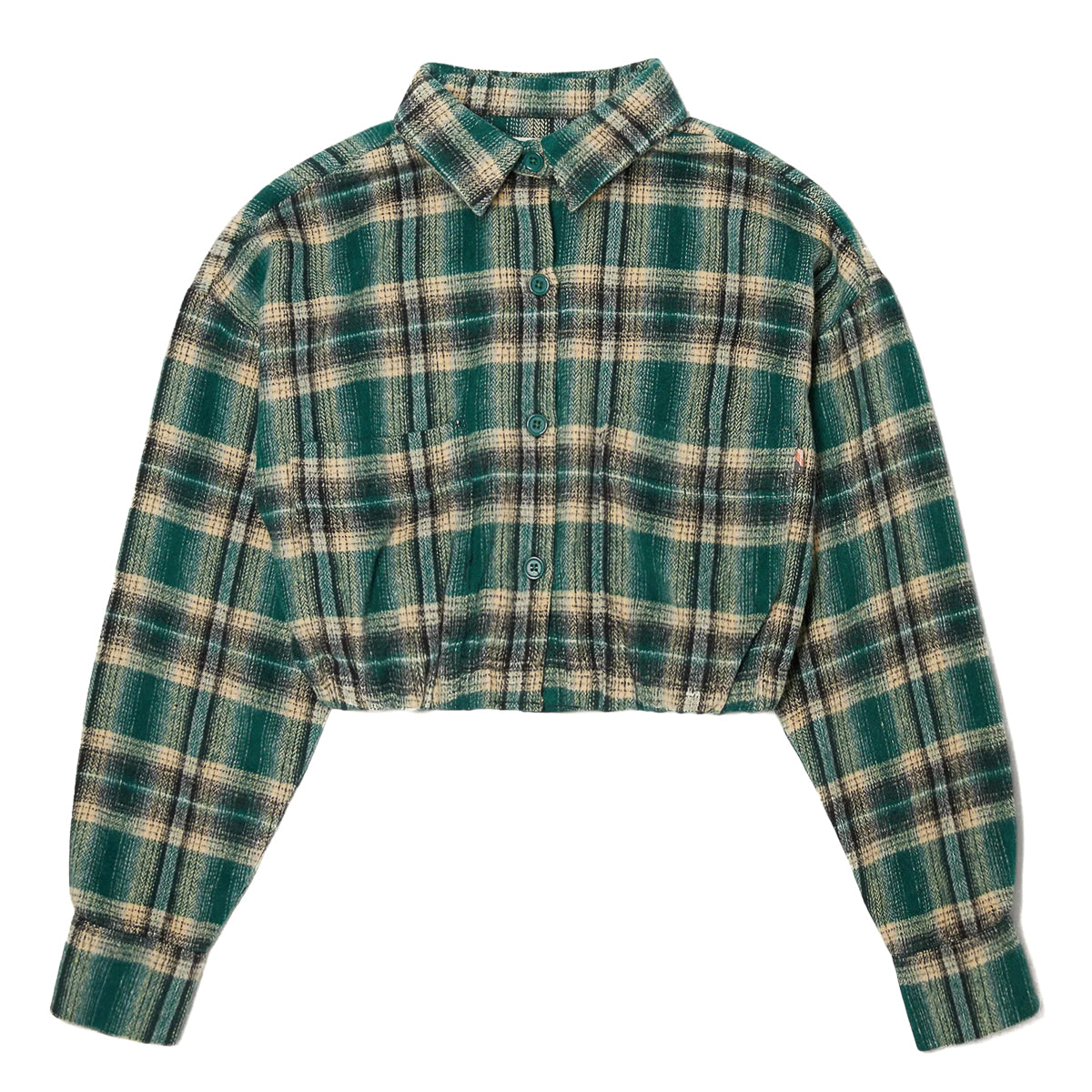 Womens Honor The Gift Flannel Crop Jacket 'Green'