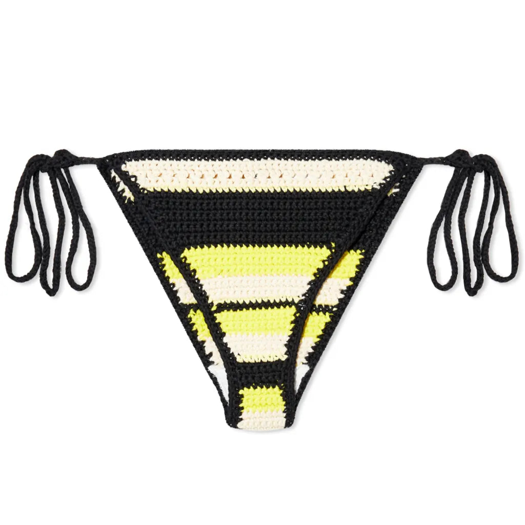 Ganni Crochet String Bikini Briefs 'Golden Kiwi'