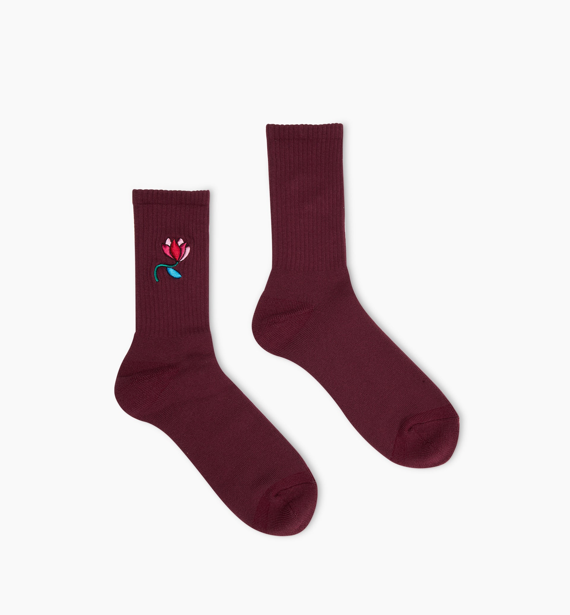 by Parra Secret Flower Crew Socks 'Wine'