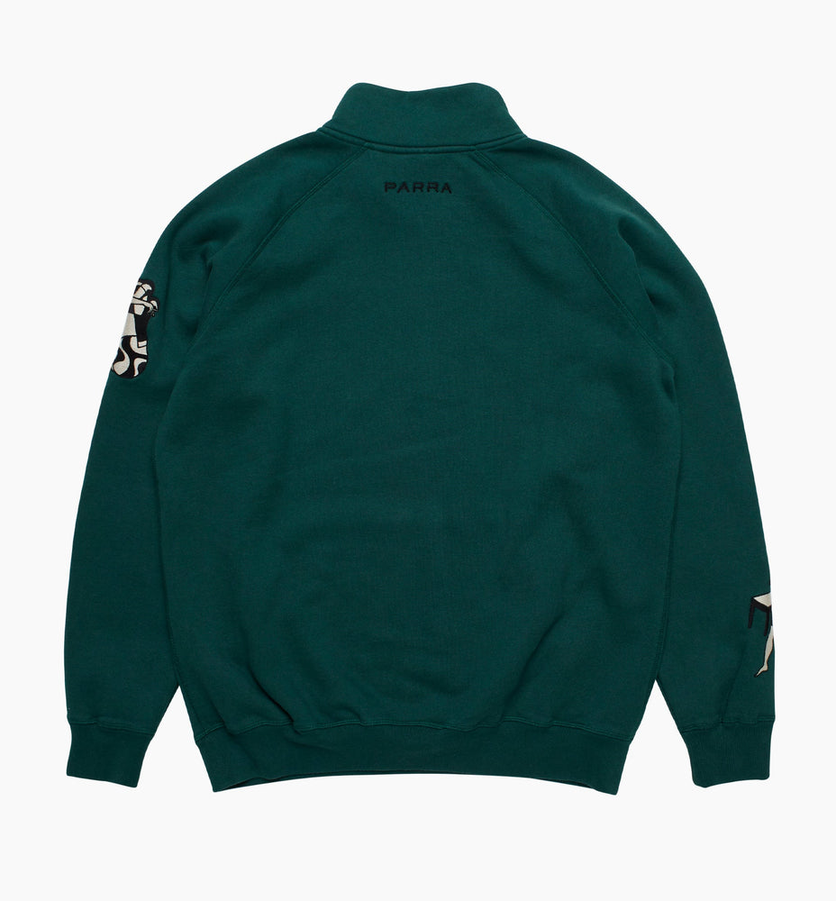 
                  
                    Load image into Gallery viewer, by Parra Life Experience Half Zip Sweatshirt &amp;#39;Pine Green&amp;#39;
                  
                