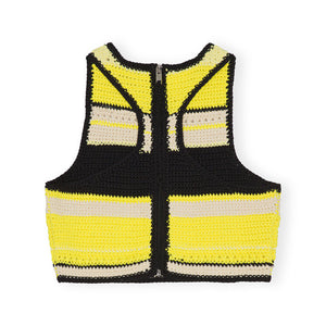 
                  
                    Load image into Gallery viewer, Ganni Crochet Racerback Bikini Top &amp;#39;Golden Kiwi&amp;#39;
                  
                