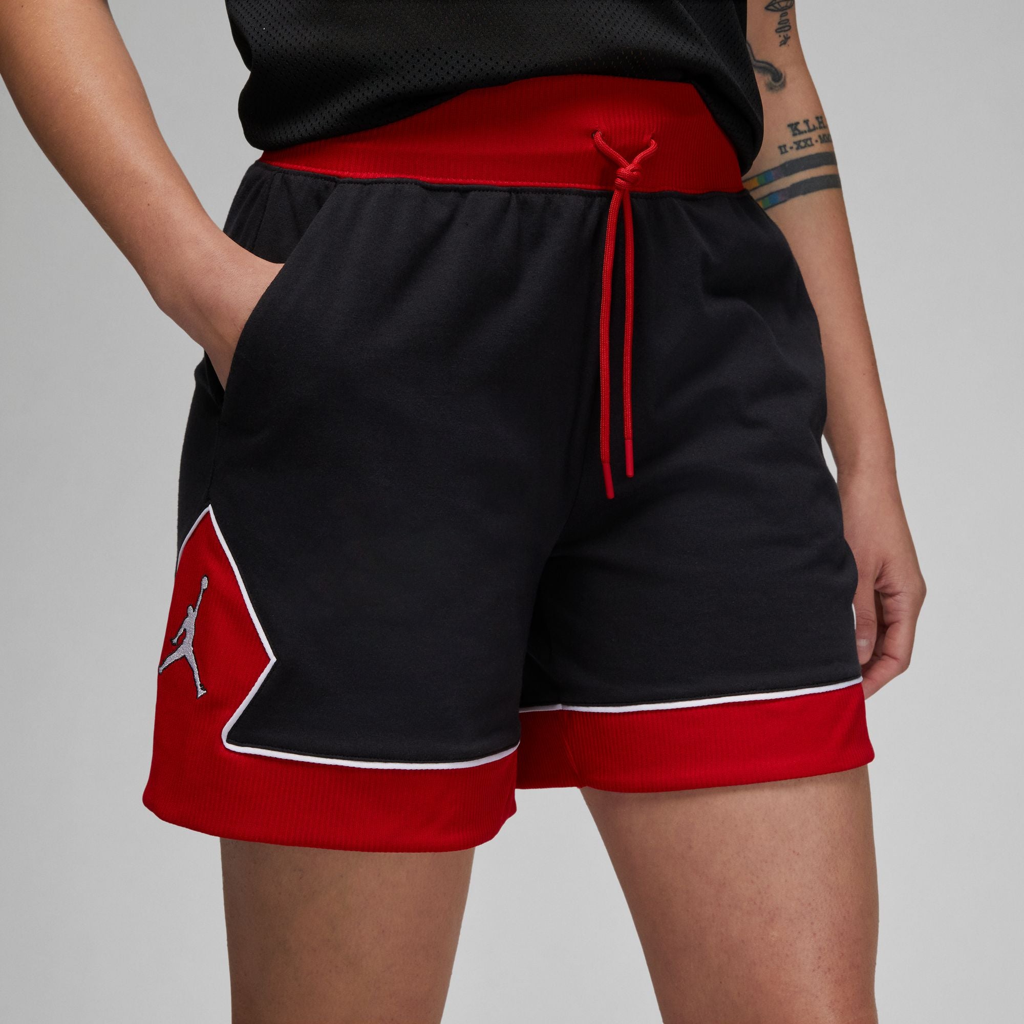 Womens Jordan Diamond Shorts 'Black/Red'