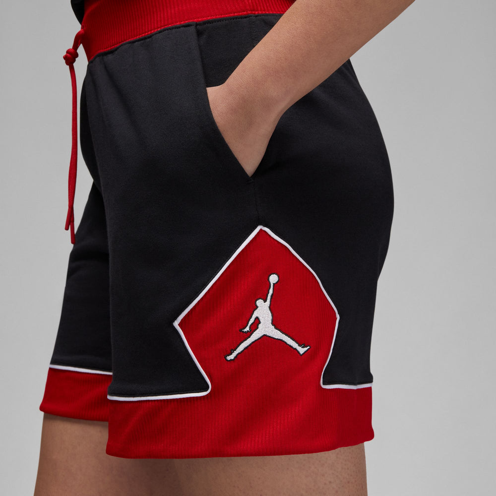 
                  
                    Load image into Gallery viewer, Womens Jordan Diamond Shorts &amp;#39;Black/Red&amp;#39;
                  
                