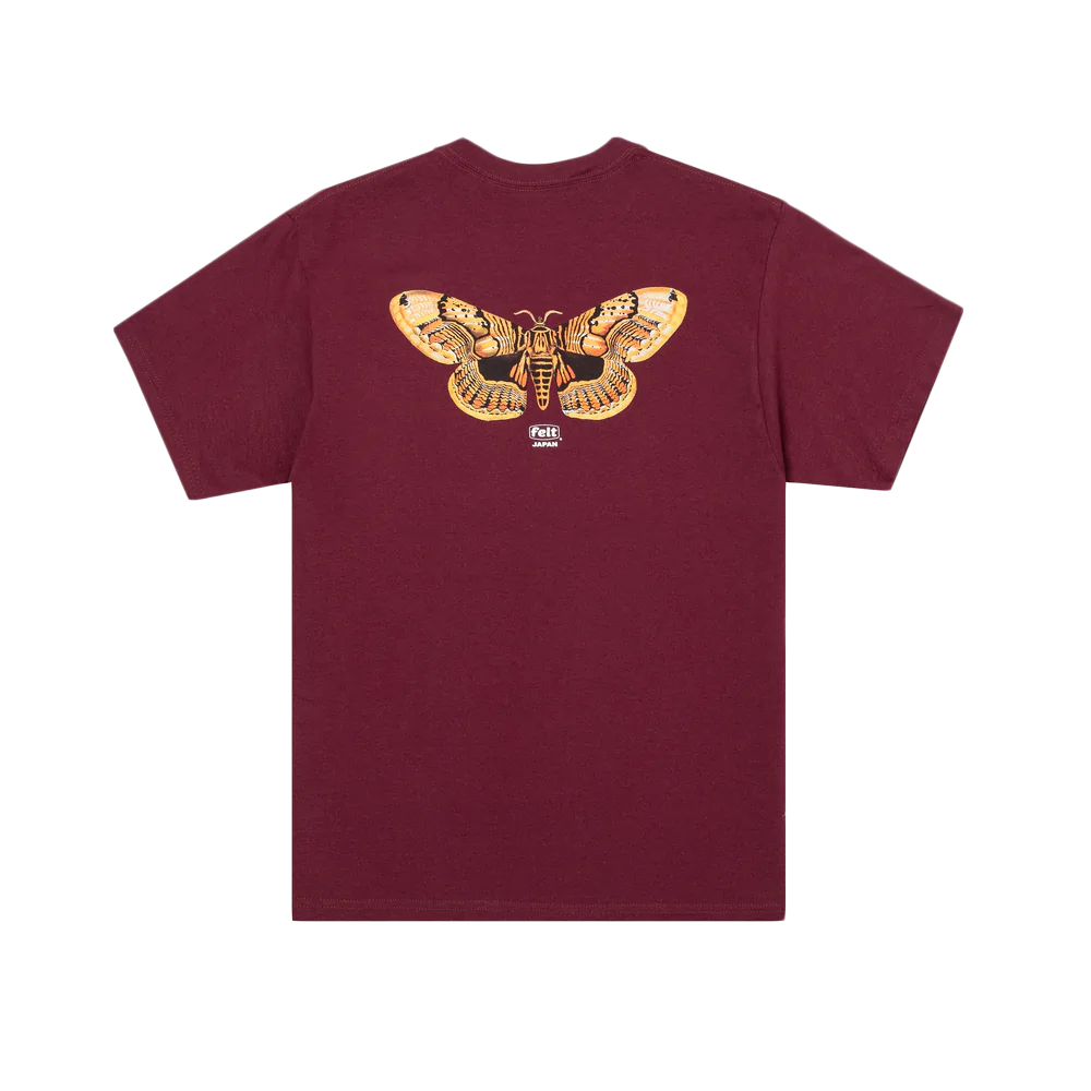 Felt Bush Moth T-Shirt 'Maroon'