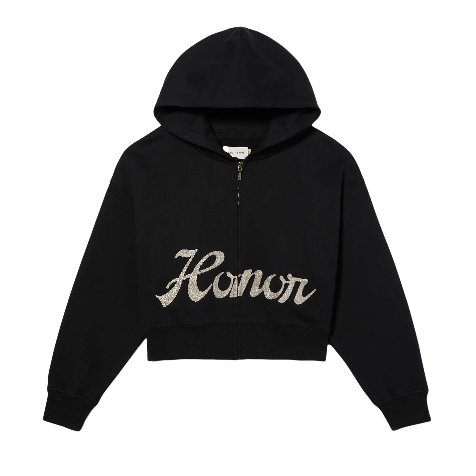Womens Honor The Gift Cropped Hoodie 'Black'