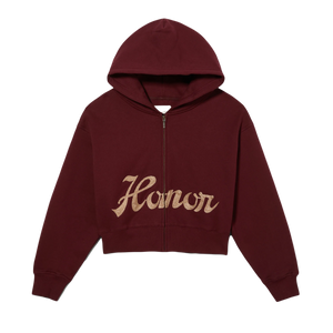 
                  
                    Load image into Gallery viewer, Womens Honor The Gift Cropped Hoodie &amp;#39;Burgundy&amp;#39;
                  
                