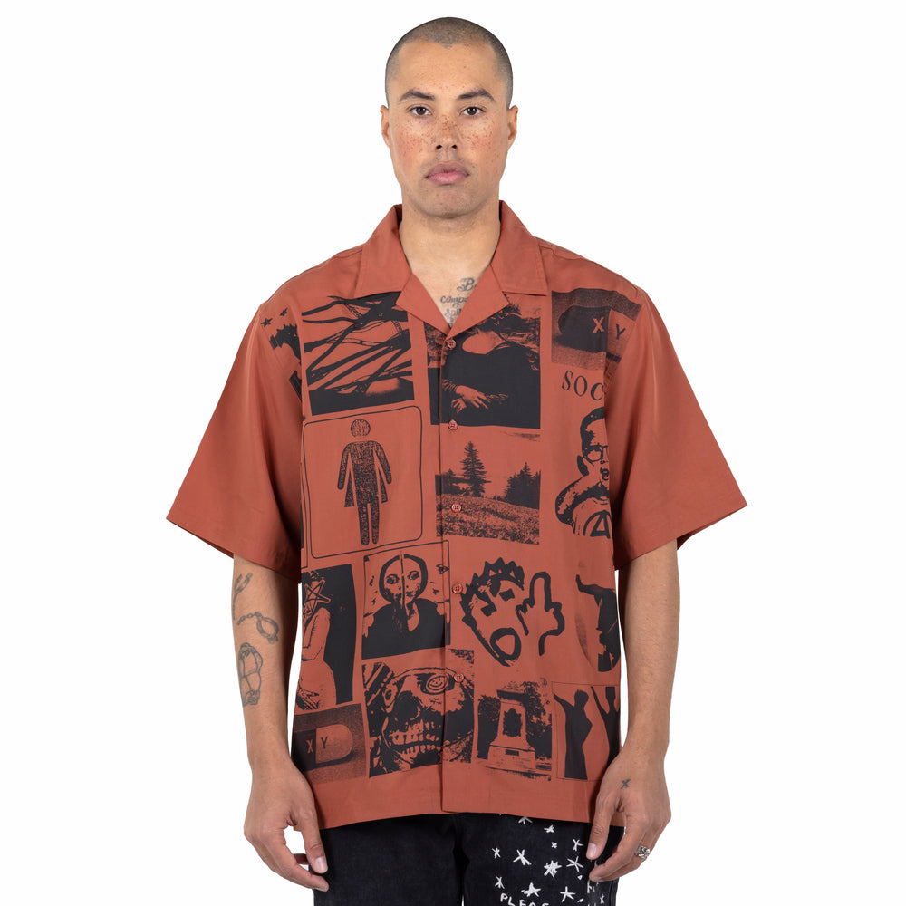 
                  
                    Load image into Gallery viewer, Pleasures Choices Camp Collar Button Down &amp;#39;Orange&amp;#39;
                  
                
