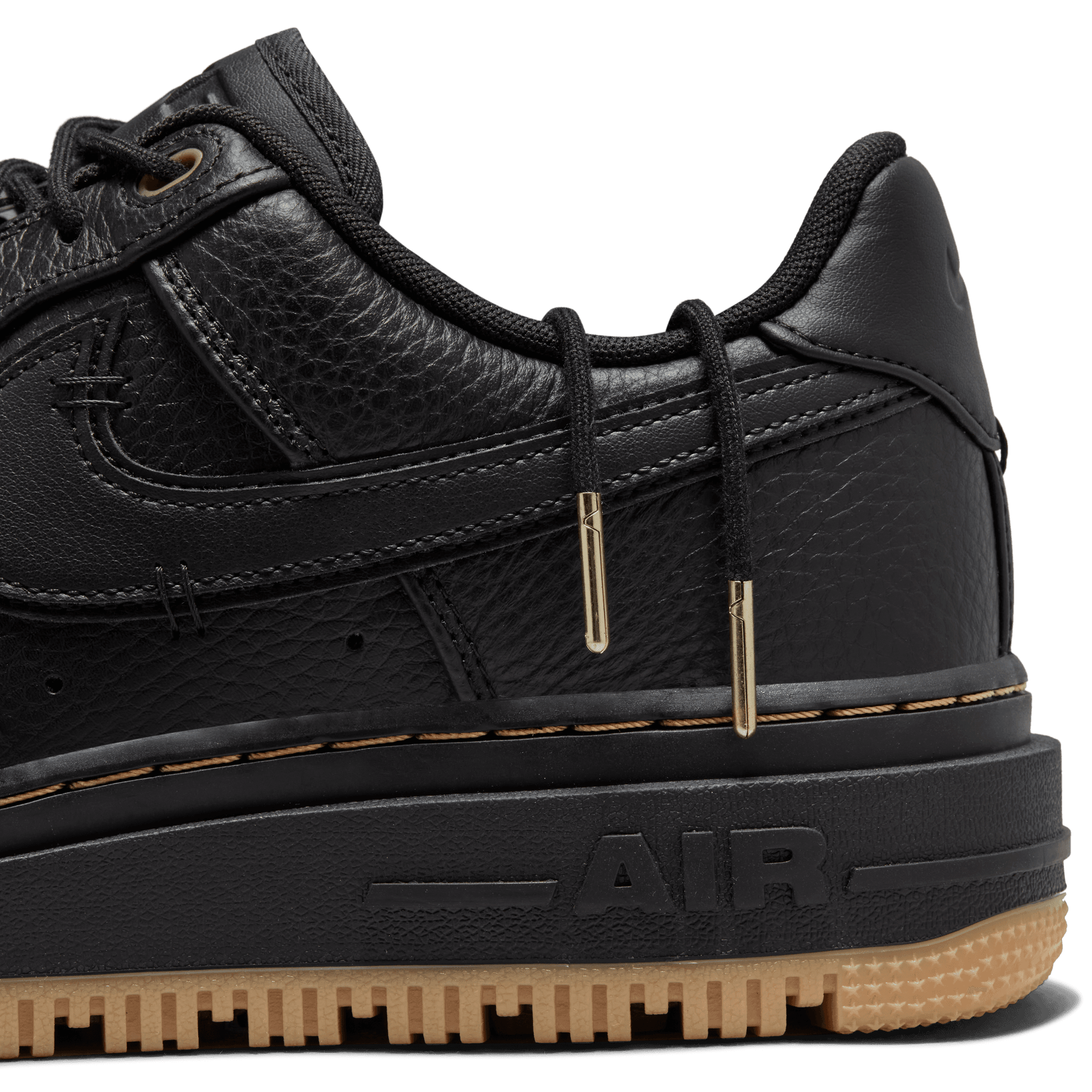 Black air force ones gum bottom hot sale