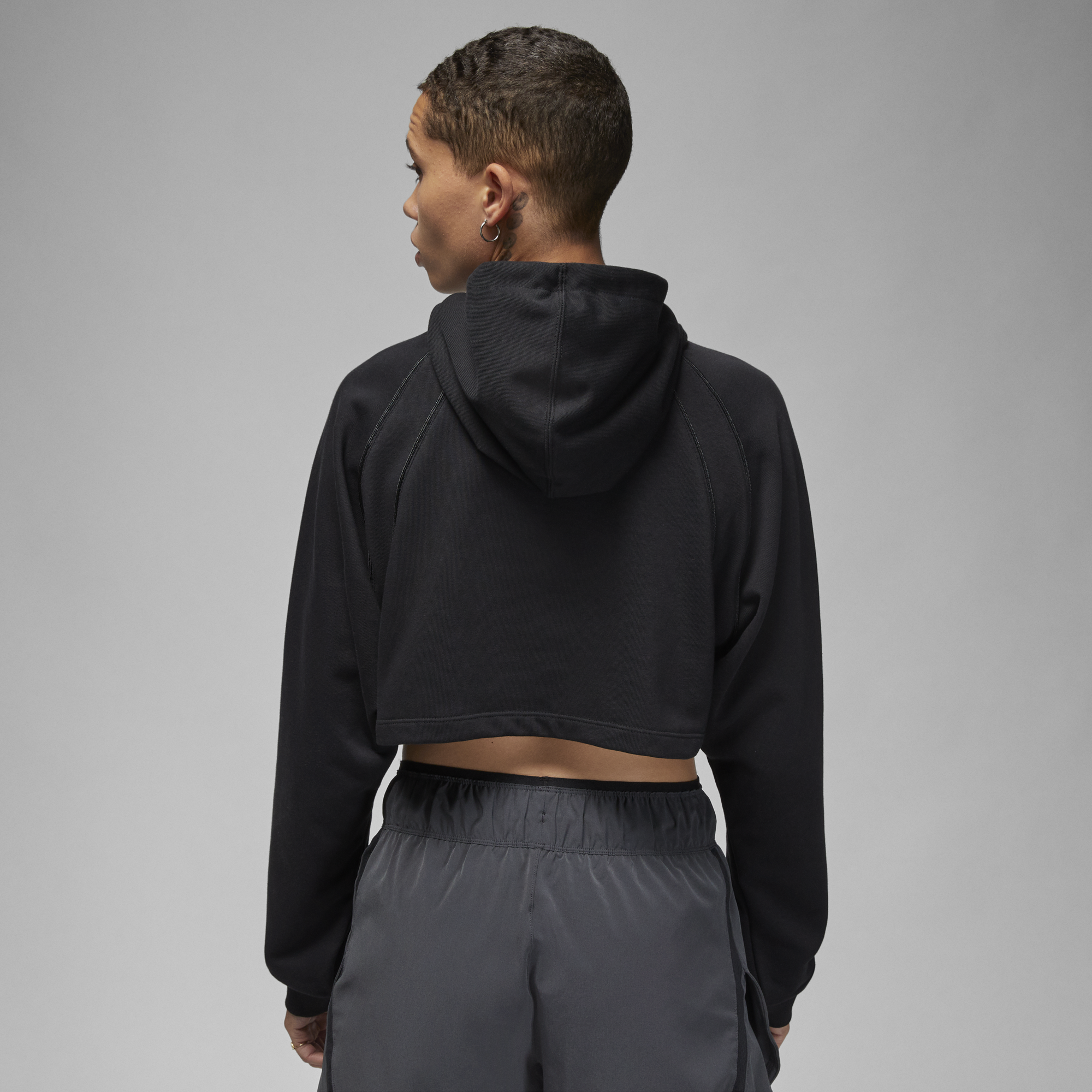 Womens Jordan Sport Cropped Hoodie 'Black'