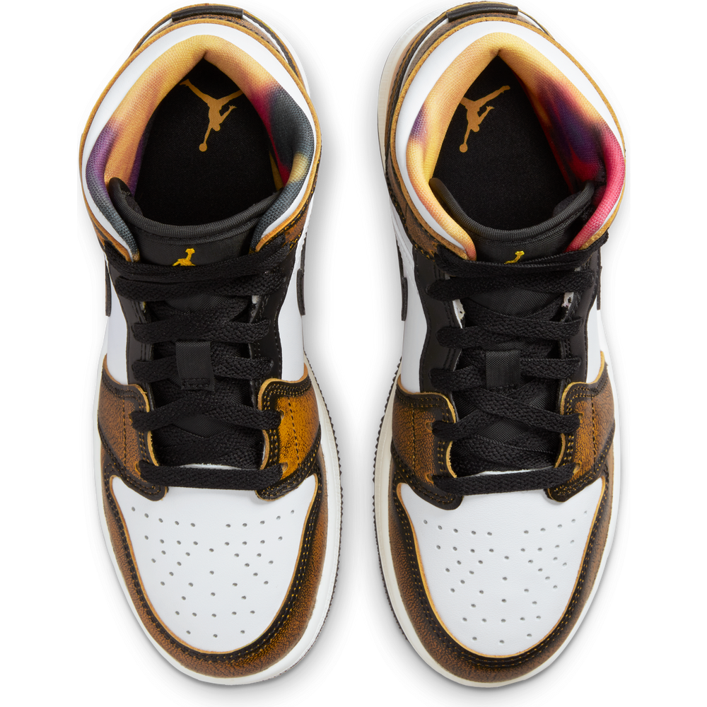 
                  
                    Load image into Gallery viewer, Youth Air Jordan 1 Mid SE (GS) &amp;#39;Orange Wear Away&amp;#39;
                  
                