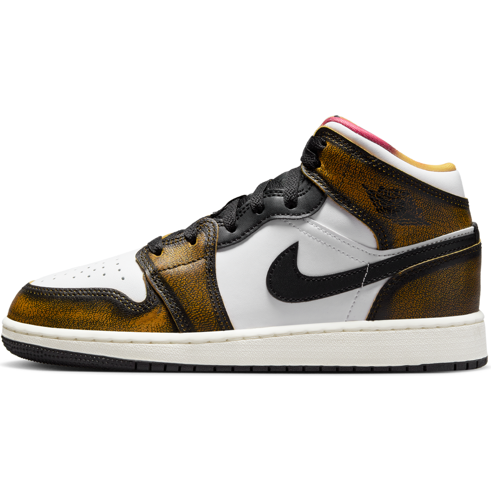 
                  
                    Load image into Gallery viewer, Youth Air Jordan 1 Mid SE (GS) &amp;#39;Orange Wear Away&amp;#39;
                  
                