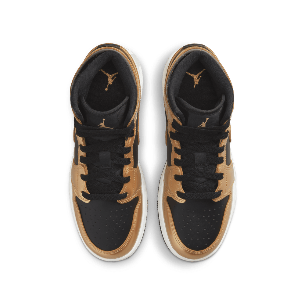 
                  
                    Load image into Gallery viewer, Youth Air Jordan 1 Mid SE &amp;#39;Metallic Gold&amp;#39;
                  
                