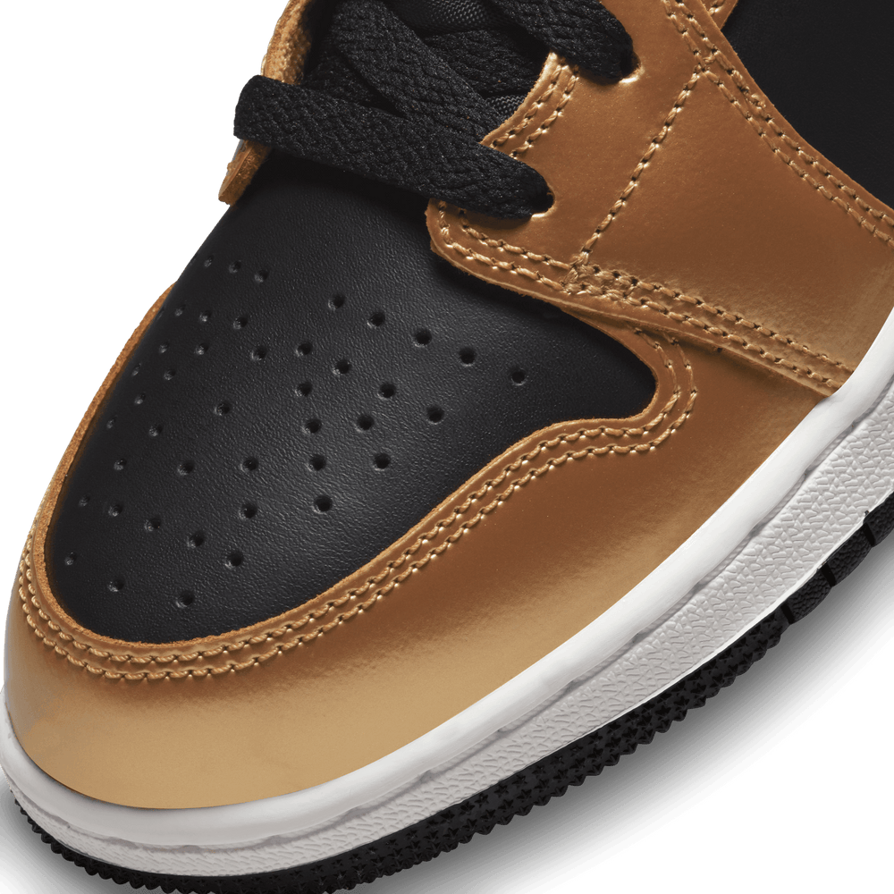 
                  
                    Load image into Gallery viewer, Youth Air Jordan 1 Mid SE &amp;#39;Metallic Gold&amp;#39;
                  
                