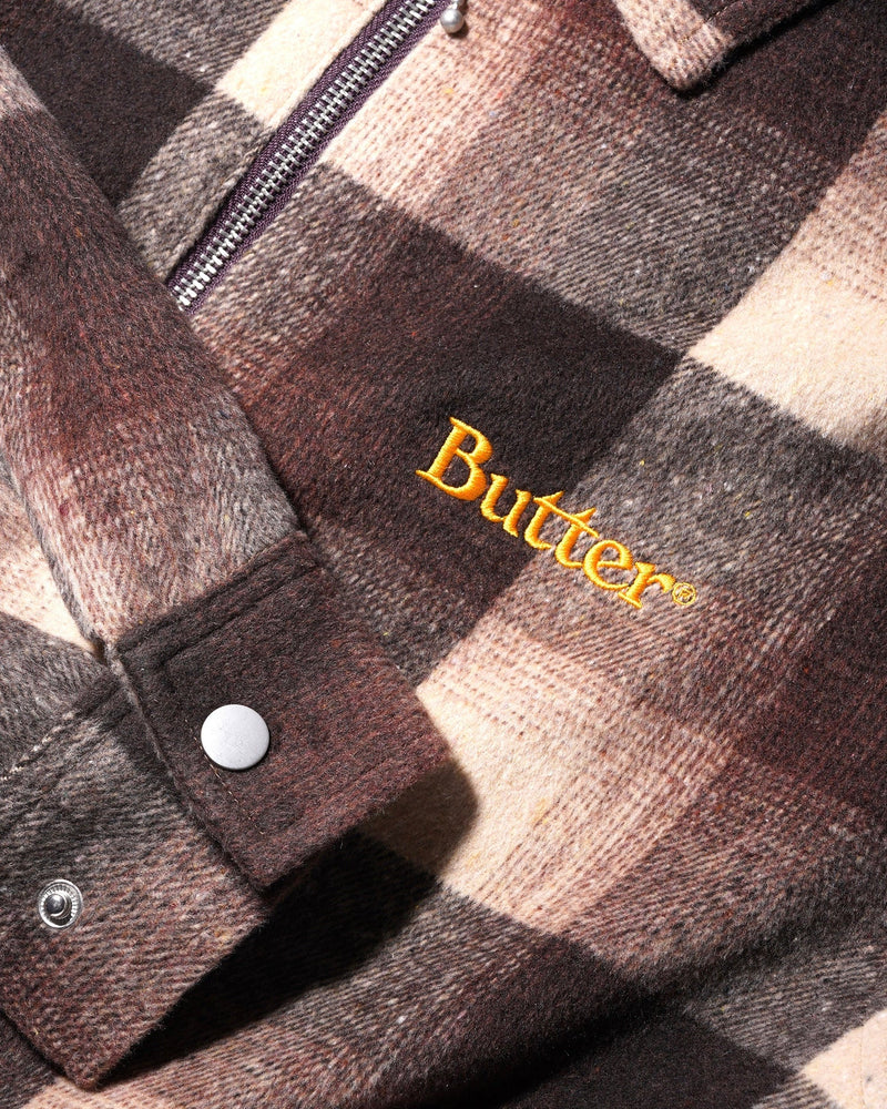 
                  
                    Load image into Gallery viewer, Butter Goods Plaid Zip Thru Overshirt &amp;#39;Brown&amp;#39;
                  
                