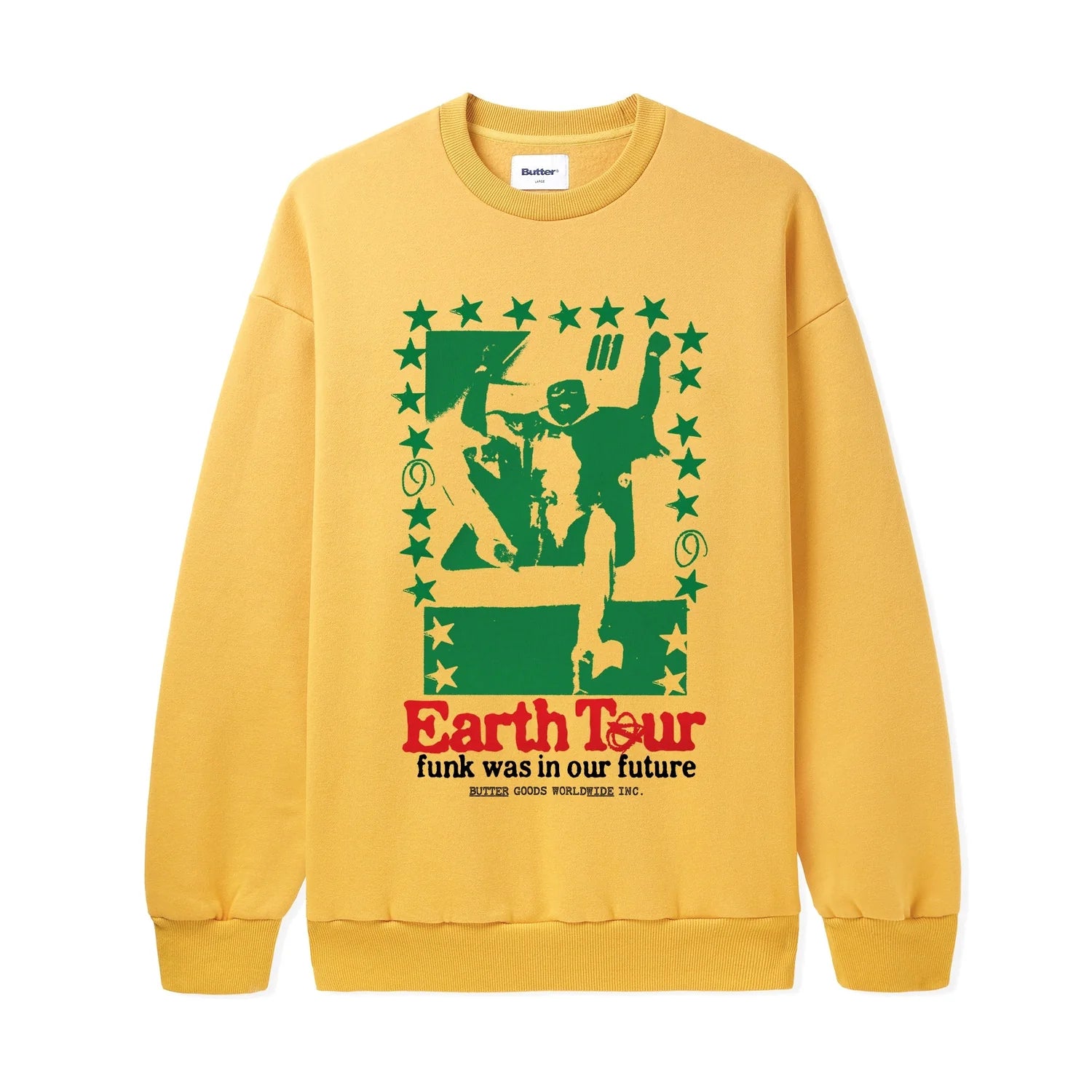 Butter Goods Earth Tour Crewneck Sweatshirt 'Banana'