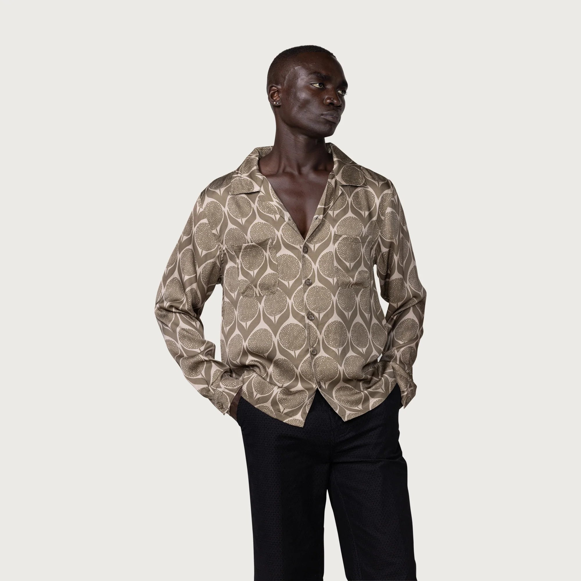 Honor The Gift Floral Button Up 'Olive'